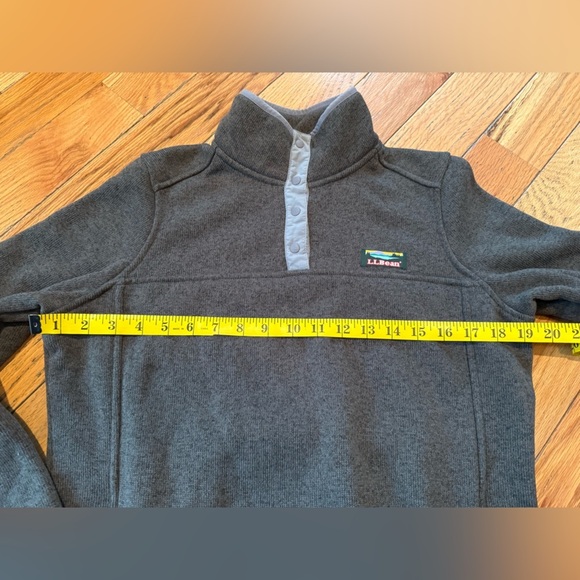 LL Bean Better Sweater Fleece Snap Collar Jacket Grayish Green Women’s Size S - Picture 10 of 13
